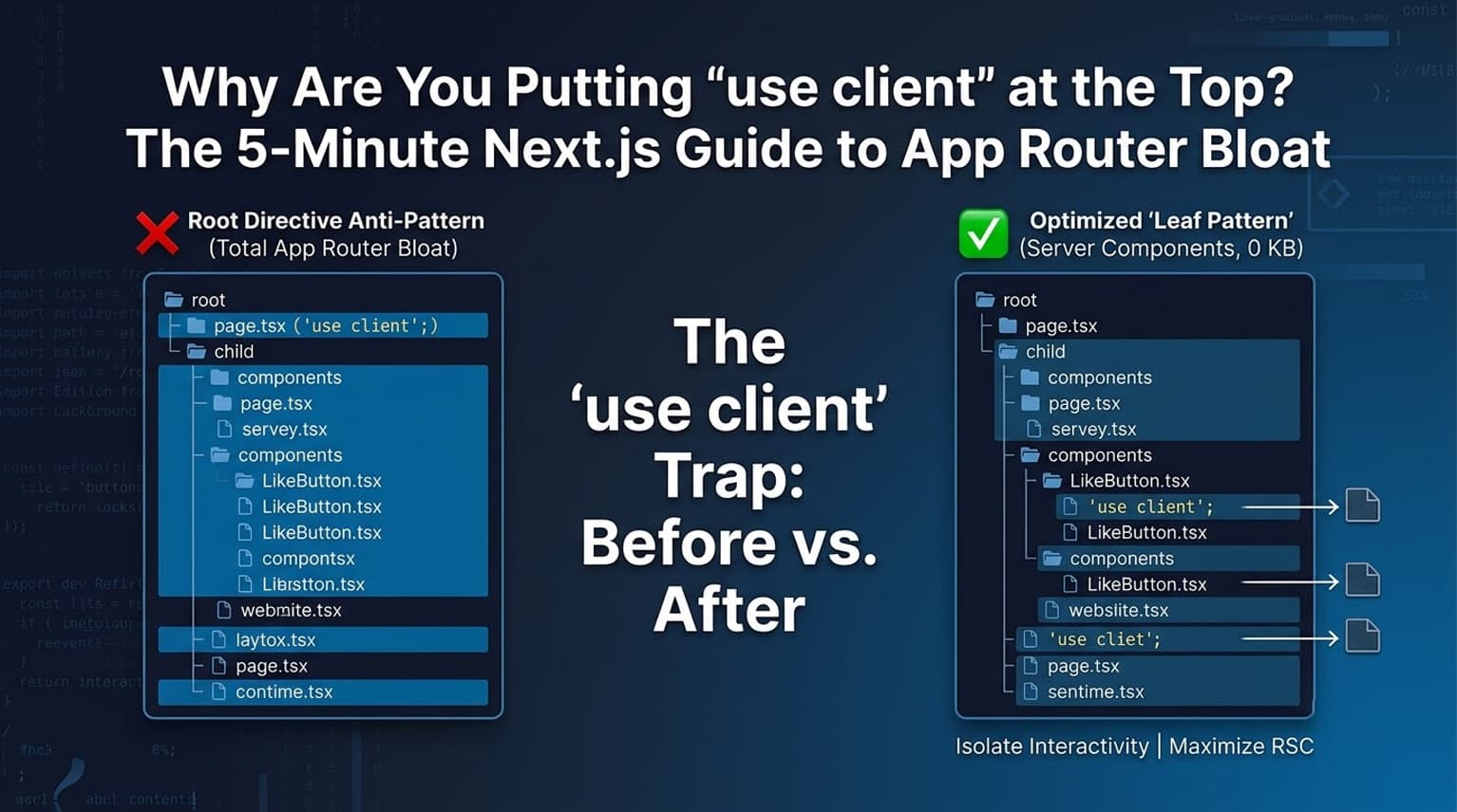 Why Are You Putting 'use client' at the Top? The 5-Minute Guide to Fixing Next.js App Router Bloat